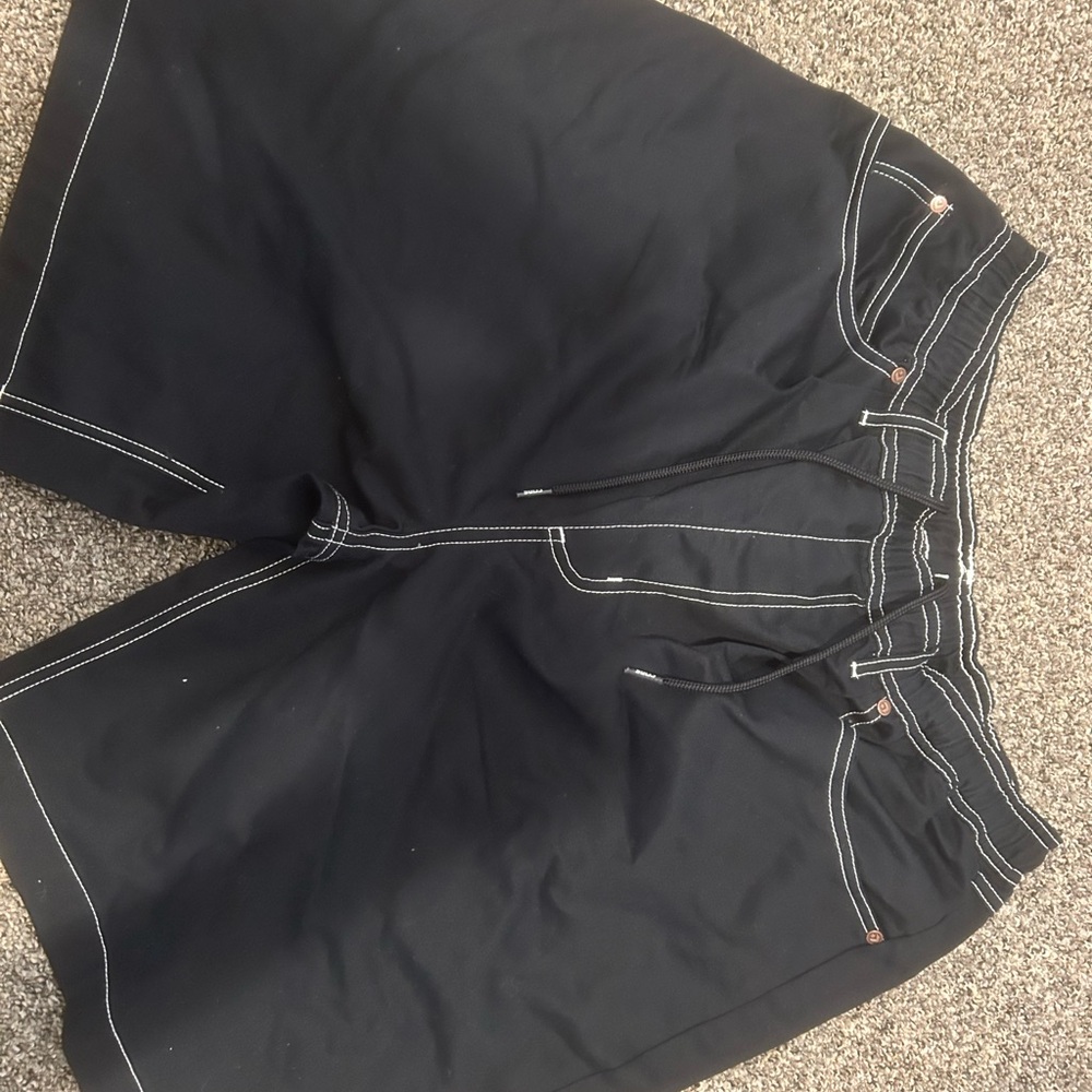 Converse Black Shorts with White Stitching